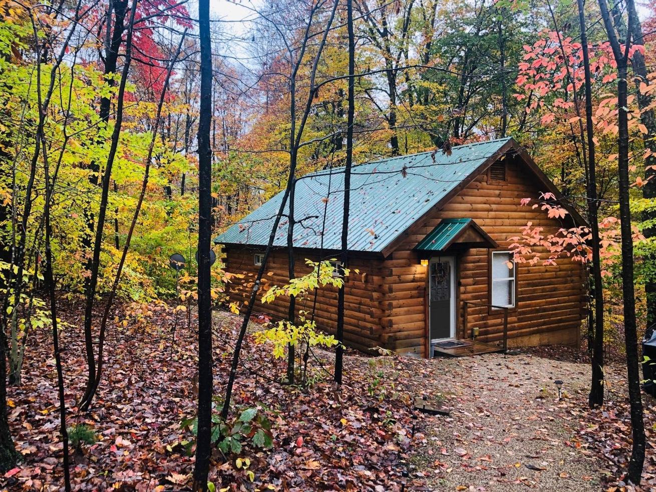 A Bear Run cabin deep in the autumn woods